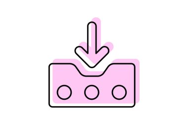 Slayt Gösterisi renk çizgisi simgesi, vektör, piksel mükemmel, illüstratör dosyası