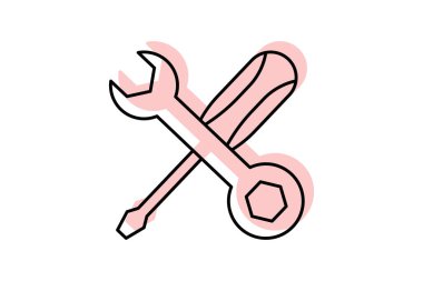 Hata 404 renk gölge çizgisi simgesi, vektör, piksel mükemmel, illüstratör dosyası