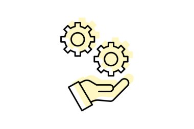 Servis renk gölge çizgisi simgesi, vektör, piksel mükemmel, illüstratör dosyası