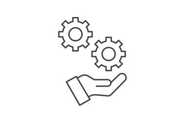 Servis gri ince çizgi simgesi, vektör, piksel mükemmel, illüstratör dosyası