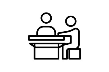 Forum siyah dış hat simgesi, vektör, piksel mükemmel, illüstratör dosyası