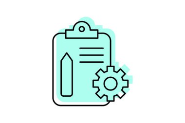 Veritabanı renk gölge çizgisi simgesi, vektör, piksel mükemmel, illüstratör dosyası