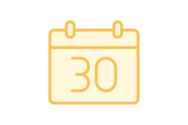 Takvim rengi dış hat simgesi, vektör, piksel mükemmel, illüstratör dosyası