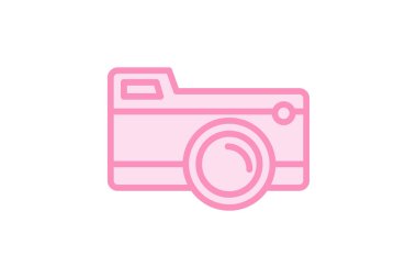 Kamera rengi dış hat simgesi, vektör, piksel mükemmel, illüstratör dosyası