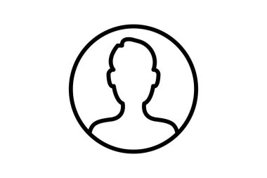 Profil siyah dış hat simgesi, vektör, piksel mükemmel, illüstratör dosyası