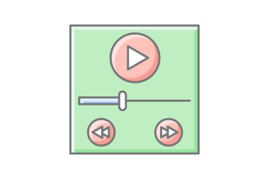 Video Oynatıcı muhteşem doğrusal renk simgesi, vektör, piksel mükemmel, illüstratör dosyası