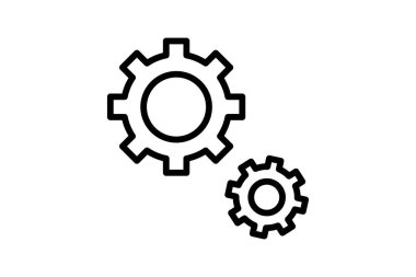 Ayarlar siyah dış hat simgesi, vektör, piksel mükemmel, illüstratör dosyası