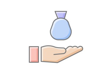 Haber muhteşem çizgi renk simgesi, vektör, piksel mükemmel, illüstratör dosyası