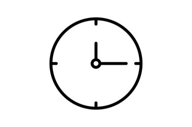 Saat siyahı dış hat simgesi, vektör, piksel mükemmel, illüstratör dosyası
