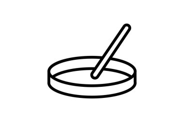 Petri Çanağı siyah dış hat simgesi, vektör, piksel mükemmel, illüstratör dosyası