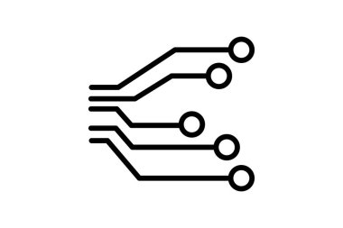 Devre Tahtası siyah dış hat simgesi, vektör, piksel mükemmel, illüstratör dosyası