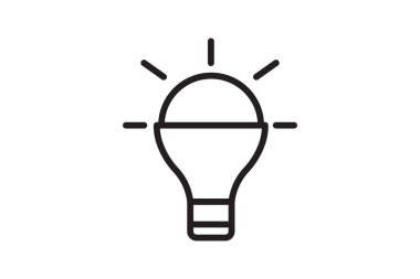 Ampul siyah dış hat simgesi, vektör, piksel mükemmel, illüstratör dosyası