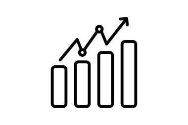 Veri Analizi siyah dış hat simgesi, vektör, piksel mükemmel, illüstratör dosyası