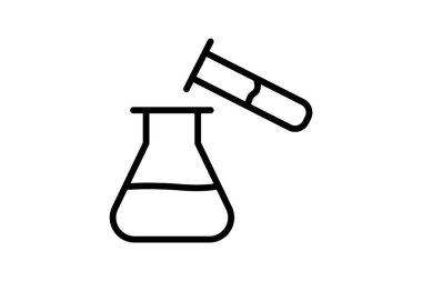 Kimya siyah dış hat simgesi, vektör, piksel mükemmel, illüstratör dosyası