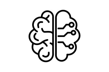 Nörobilim siyah dış hat simgesi, vektör, piksel mükemmel, illüstratör dosyası