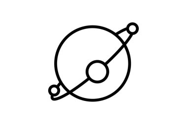 Astronomi siyah dış hat simgesi, vektör, piksel mükemmel, illüstratör dosyası