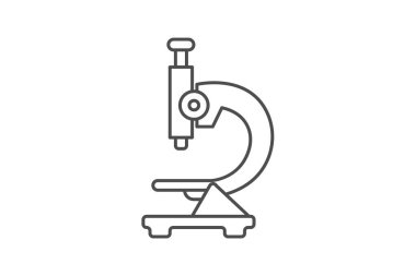 Mikroskop gri çizgi simgesi, vektör, piksel mükemmel, illüstratör dosyası