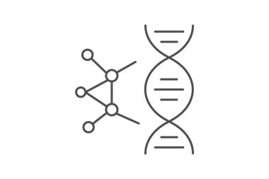 Genetik gri çizgi simgesi, vektör, piksel mükemmel, illüstratör dosyası