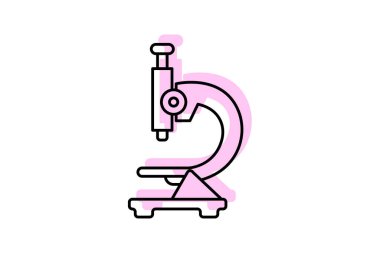 Mikroskop renk gölge çizgi simgesi, vektör, piksel mükemmel, illüstratör dosyası