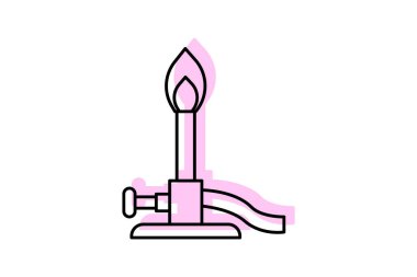 Bunsen Yanıcı renk gölge çizgisi simgesi, vektör, piksel mükemmel, illüstratör dosyası