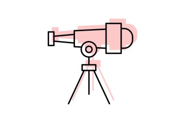 Teleskop renk gölge çizgisi simgesi, vektör, piksel mükemmel, illüstratör dosyası