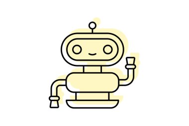 Robot renk gölge çizgisi simgesi, vektör, piksel mükemmel, illüstratör dosyası