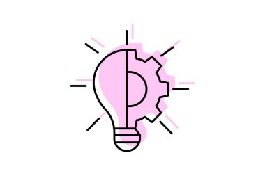 İnovasyon renk gölge çizgisi simgesi, vektör, piksel mükemmel, illüstratör dosyası