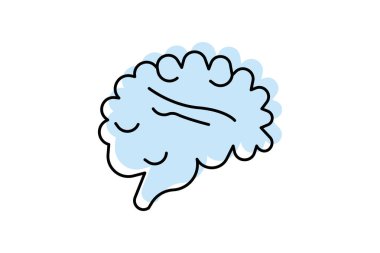 Beyin rengi gölge çizgi simgesi, vektör, piksel mükemmel, illüstratör dosyası