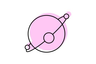 Astronomi renk gölge çizgi simgesi, vektör, piksel mükemmel, illüstratör dosyası