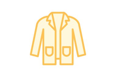 Laboratuvar Önlüğü renk özeti simgesi, vektör, piksel mükemmel, illüstratör dosyası