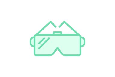 Güvenlik Gözlüğü renk özeti simgesi, vektör, piksel mükemmel, illüstratör dosyası