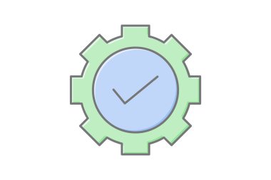 Cogwheel muhteşem doğrusal renk simgesi, vektör, piksel mükemmel, illüstratör dosyası