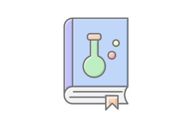 Bilim Kitabı muhteşem doğrusal renk simgesi, vektör, piksel mükemmel, illüstratör dosyası