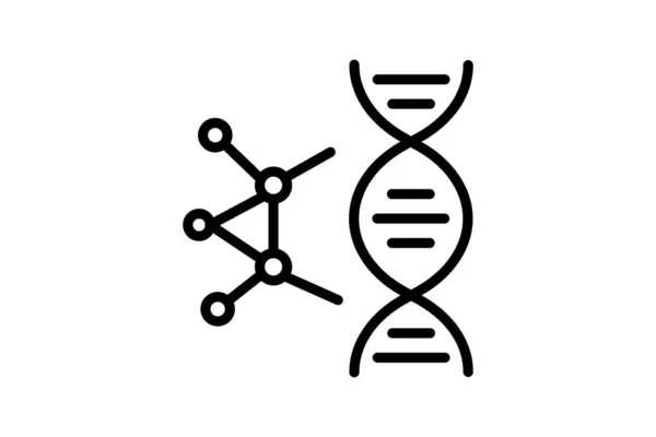 Genetik siyah dış hat simgesi, vektör, piksel mükemmel, illüstratör dosyası