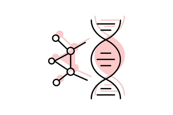 Genetics color shadow line icon , vector, pixel perfect, illustrator file