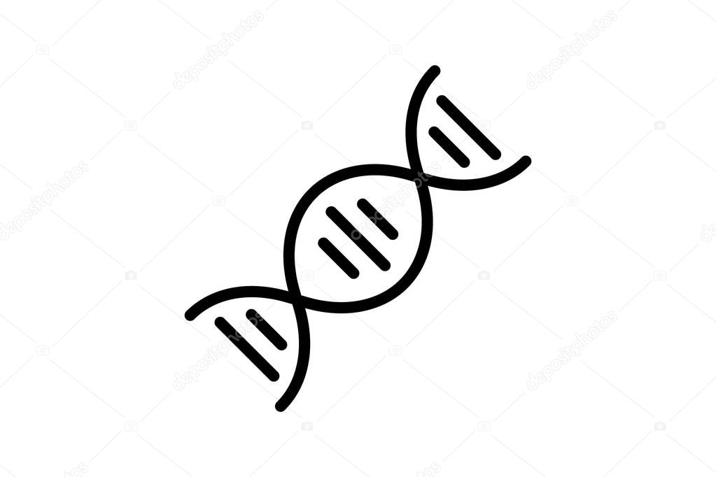 DNA black outline icon , vector, pixel perfect, illustrator file