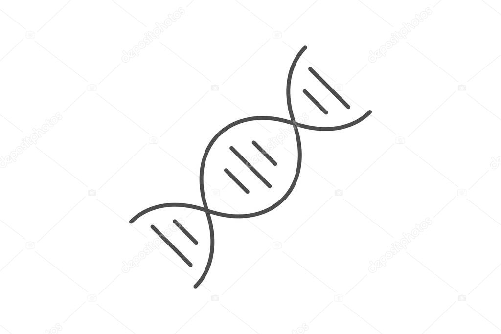 DNA grey thin line icon , vector, pixel perfect, illustrator file