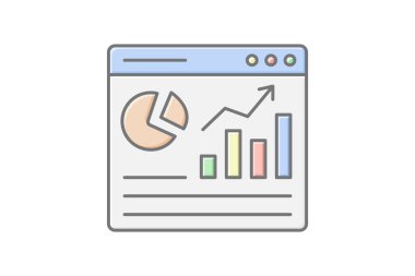 Web Analizi muhteşem doğrusal renk simgesi, vektör, piksel mükemmel, illüstratör dosyası