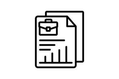 İş belgeleri siyah dış hat simgesi, vektör, piksel mükemmel, illüstratör dosyası