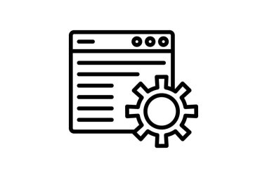 Cogwheel mühendisliği siyah dış hat simgesi, vektör, piksel mükemmel, illüstratör dosyası