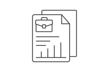 İş belgeleri gri çizgi simgesi, vektör, piksel mükemmel, illüstratör dosyası