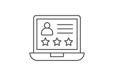 Müşteri deneyimi gri ince çizgi simgesi, vektör, piksel mükemmel, illüstratör dosyası