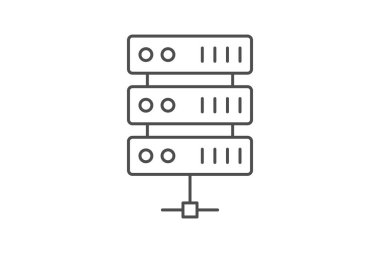 sunucu ağı gri ince çizgi simgesi, vektör, piksel mükemmel, illüstratör dosyası