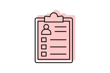 iş profili renk gölge çizgisi simgesi, vektör, piksel mükemmel, illüstratör dosyası