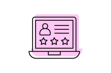 Müşteri deneyimi renk gölge çizgisi simgesi, vektör, piksel mükemmel, illüstratör dosyası