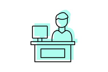 Çevrimiçi Analiz renk gölge çizgisi simgesi, vektör, piksel mükemmel, illüstratör dosyası