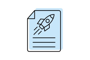 Başlangıç Projesi Belge renk gölge çizgisi simgesi, vektör, piksel mükemmel, illüstratör dosyası