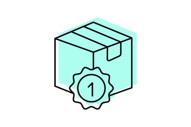 Sevkiyat Kutusu Sıralama Renk Çizgisi simgesi, vektör, piksel mükemmel, illüstratör dosyası