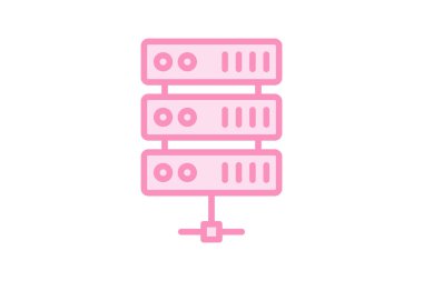 sunucu ağ renk ana hatları simgesi, vektör, piksel mükemmel, illüstratör dosyası