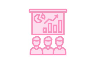 İş sunumu renk özeti simgesi, vektör, piksel mükemmel, illüstratör dosyası